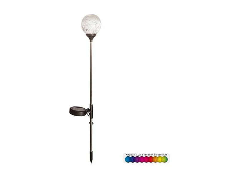 Balise Solaire en Verre 52cm Argent