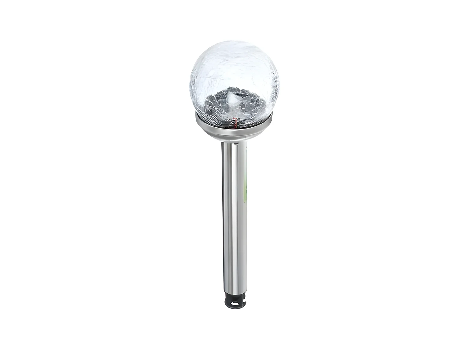 Balise Solaire En Inox "Craquelé" 42cm Argent