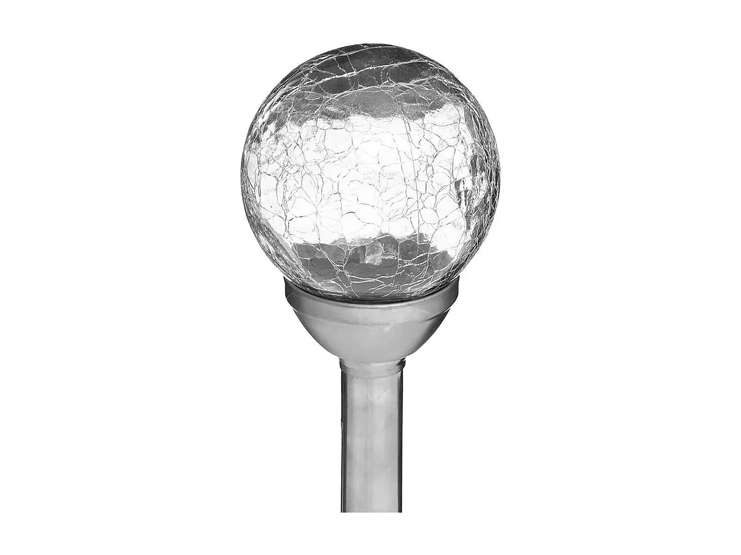 Balise Solaire En Inox "Craquelé" 42cm Argent