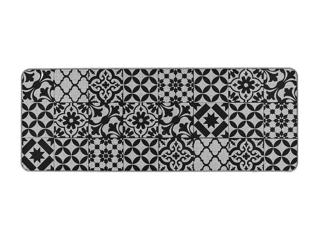 Tapis Tissé Imprimé "Bizancia" 45x120cm Gris