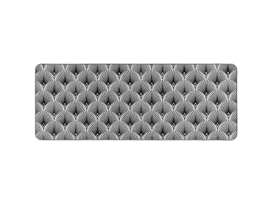 Tapis Tissé Imprimé "Casella" 45x120cm Gris