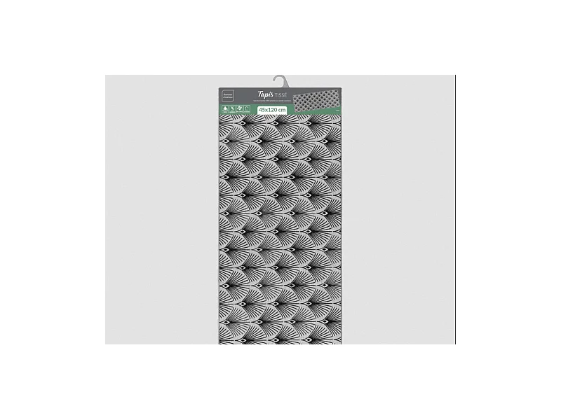 Tapis Tissé Imprimé "Casella" 45x120cm Gris