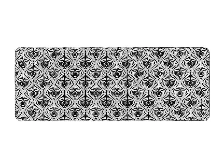 Tapis Tissé Imprimé "Casella" 45x120cm Gris