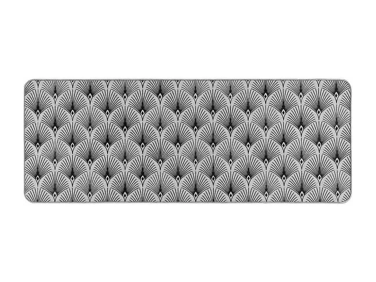 Tapis Tissé Imprimé "Casella" 45x120cm Gris