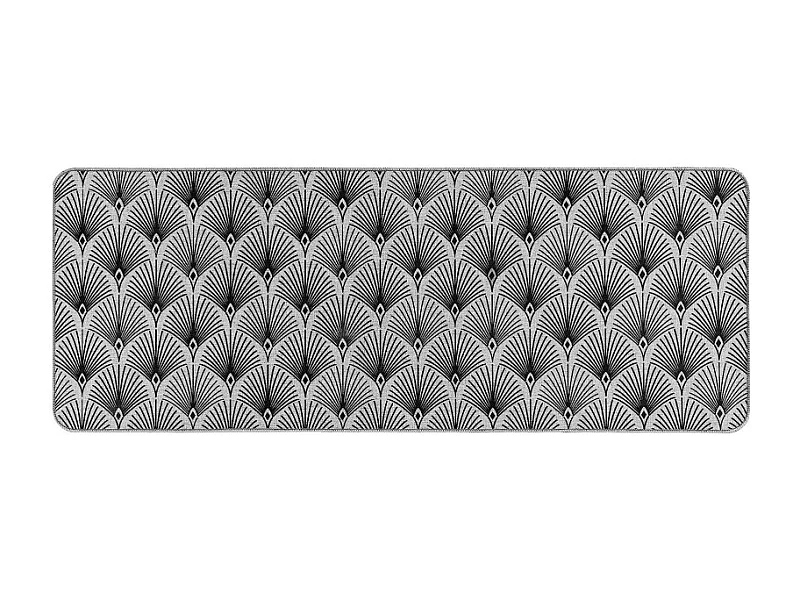 Tapis Tissé Imprimé "Casella" 45x120cm Gris