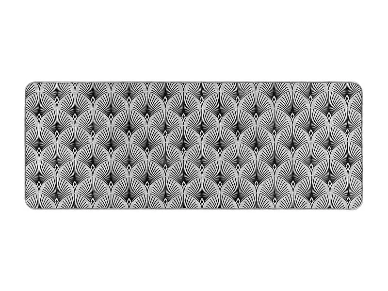 Tapis Tissé Imprimé "Casella" 45x120cm Gris