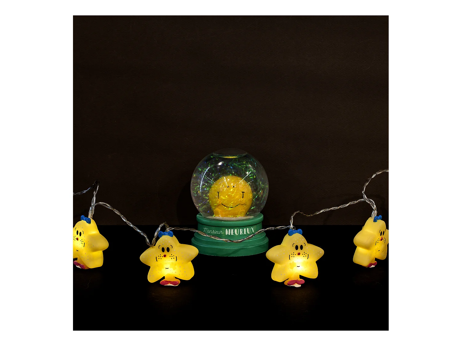 Guirlande 10 Led Etoile Mr Mme Jaune