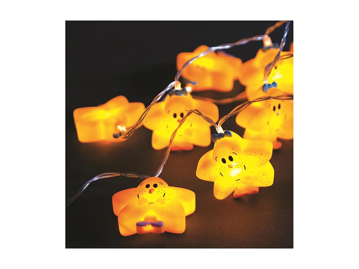 Guirlande 10 Led Etoile Mr Mme Jaune