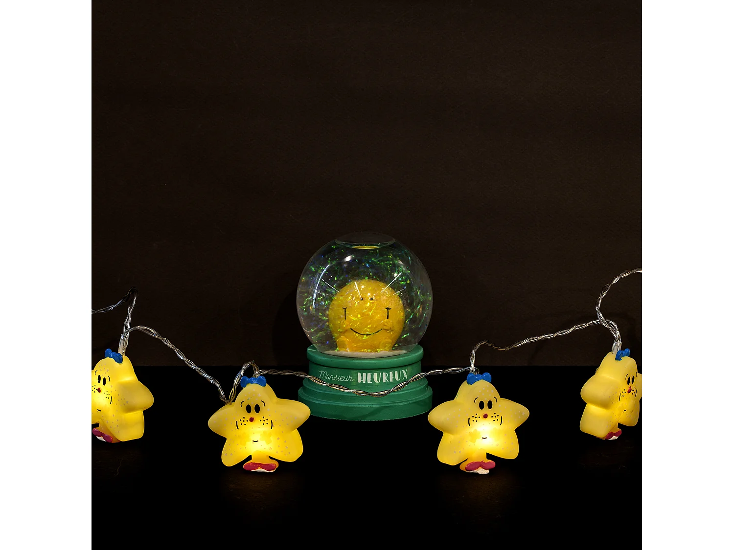 Guirlande 10 Led Etoile Mr Mme Jaune