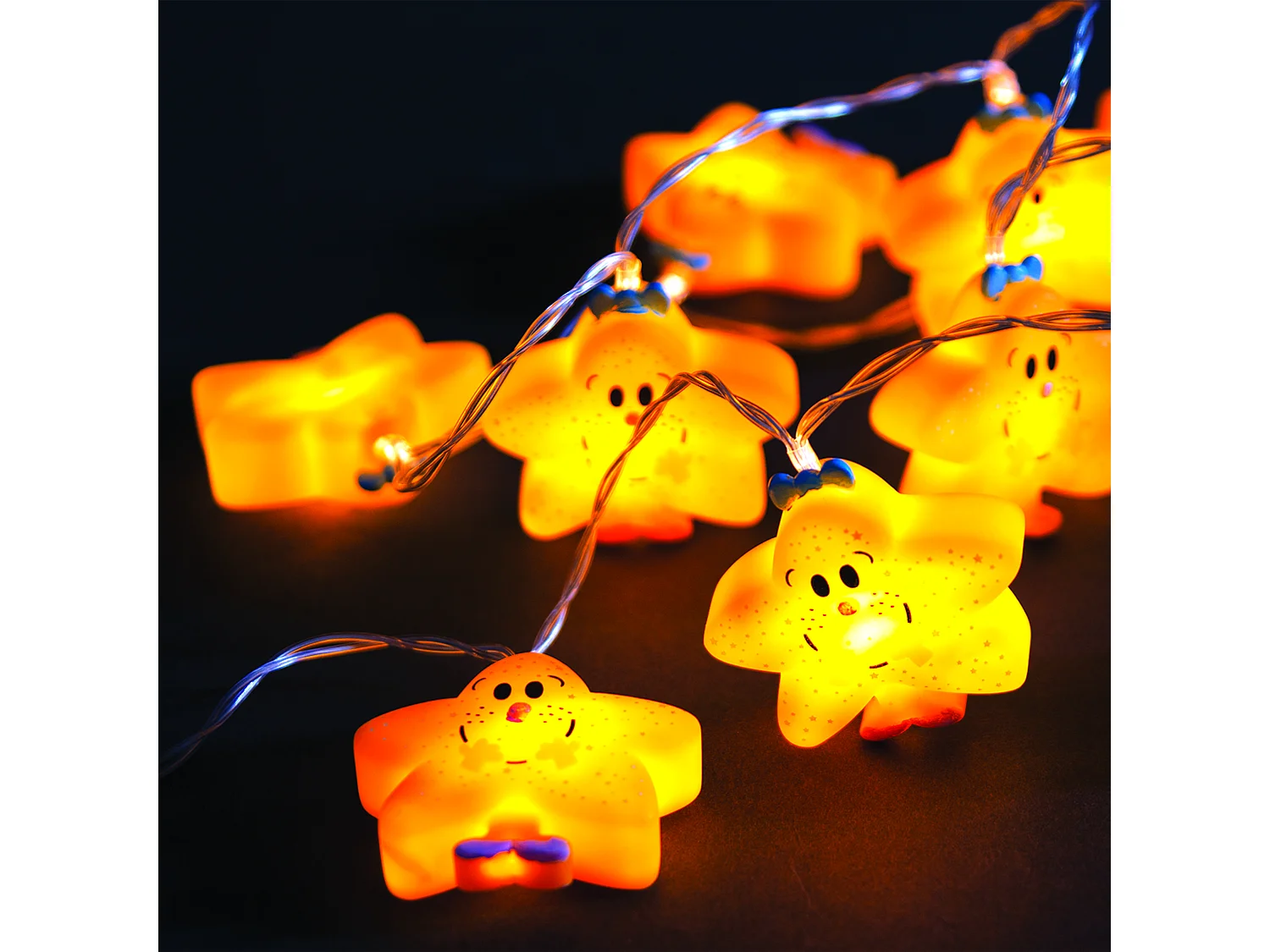 Guirlande 10 Led Etoile Mr Mme Jaune