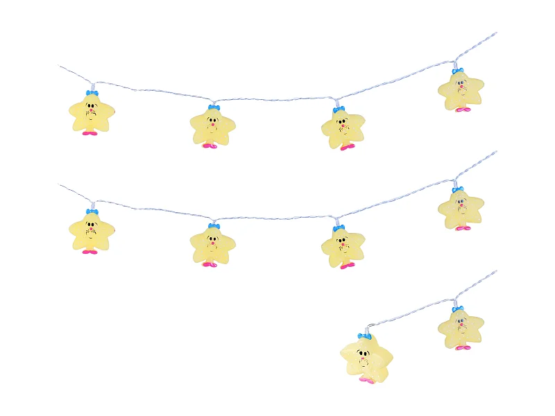 Guirlande 10 Led Etoile Mr Mme Jaune