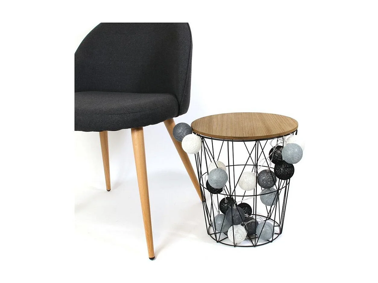 Guirlande Lumineuse à Led "20 Boules" 345cm Gris