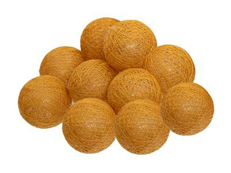 Guirlande Led "10 Boules" 165cm Jaune Moutarde