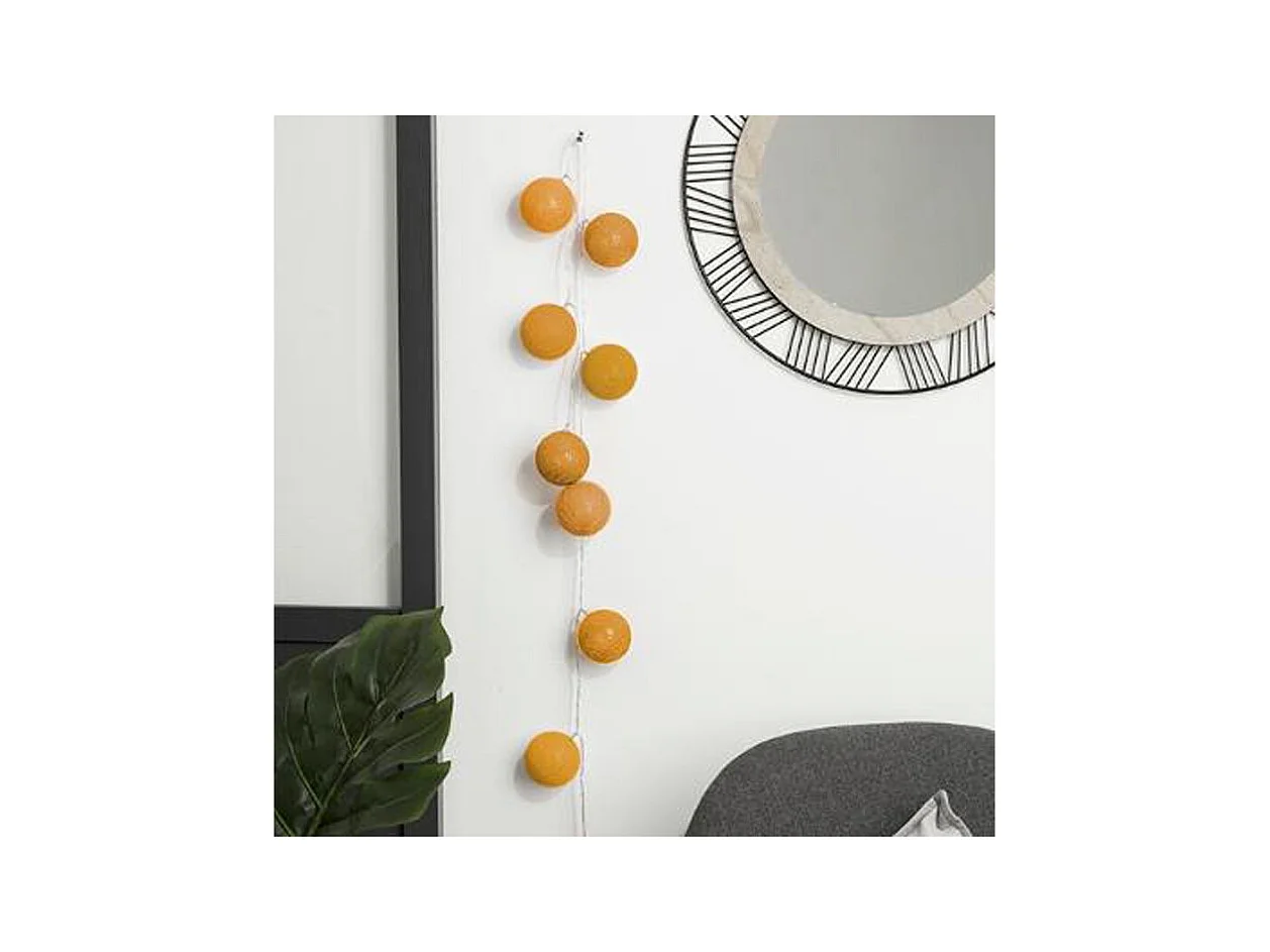 Guirlande Led "10 Boules" 165cm Jaune Moutarde