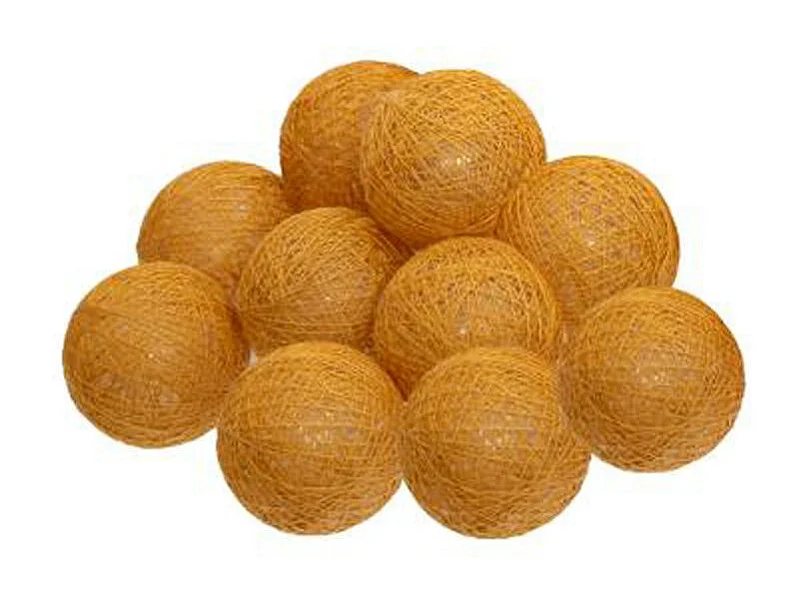 Guirlande Led "10 Boules" 165cm Jaune Moutarde