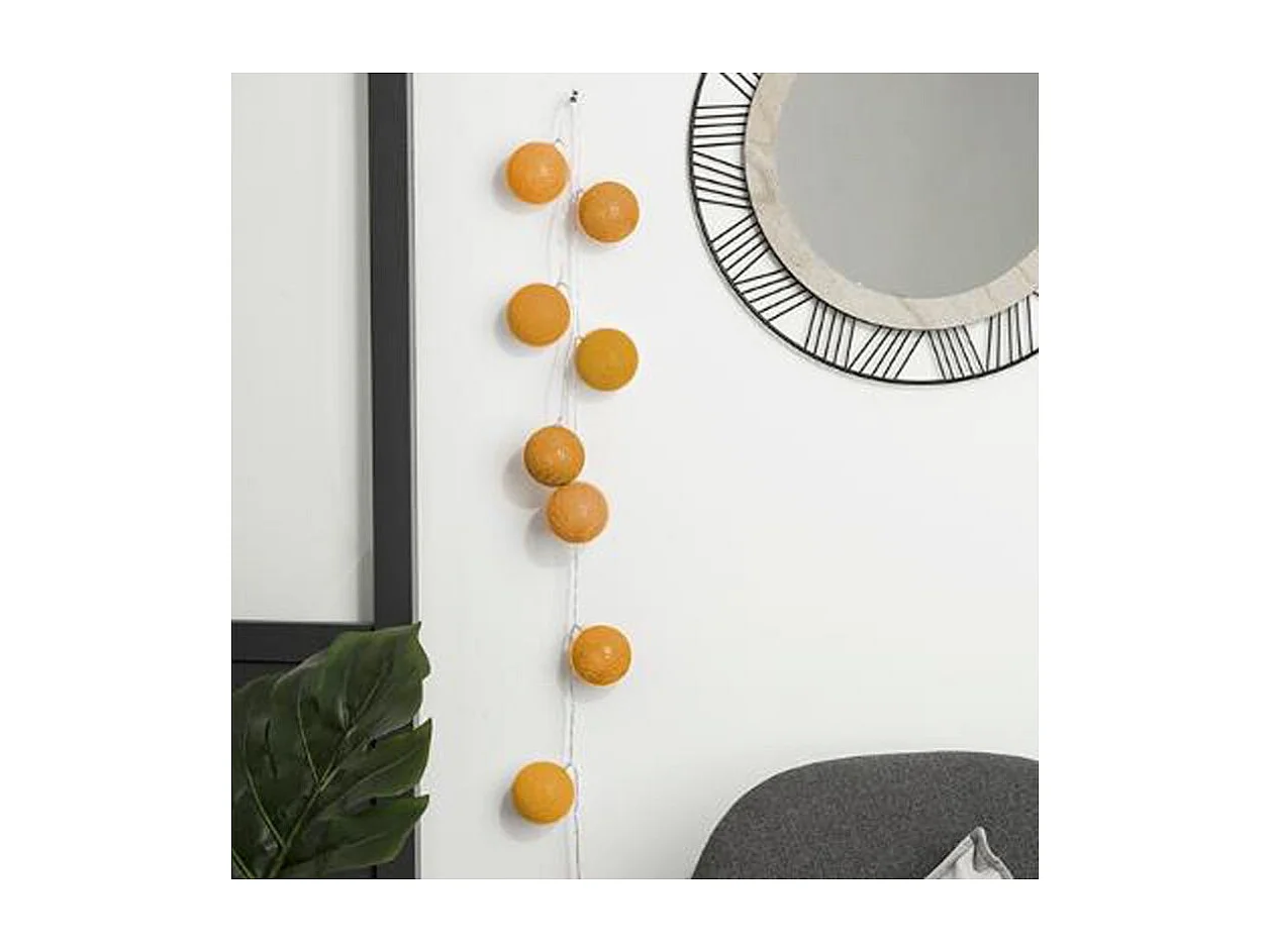 Guirlande Led "10 Boules" 165cm Jaune Moutarde