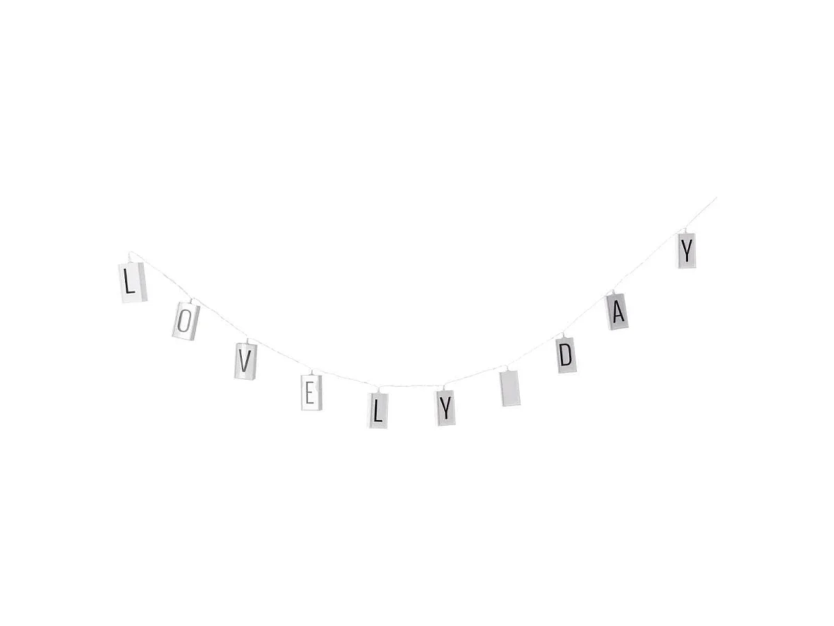 Guirlande Lumineuse 10 LED "Lettres" 120cm Noir & Blanc