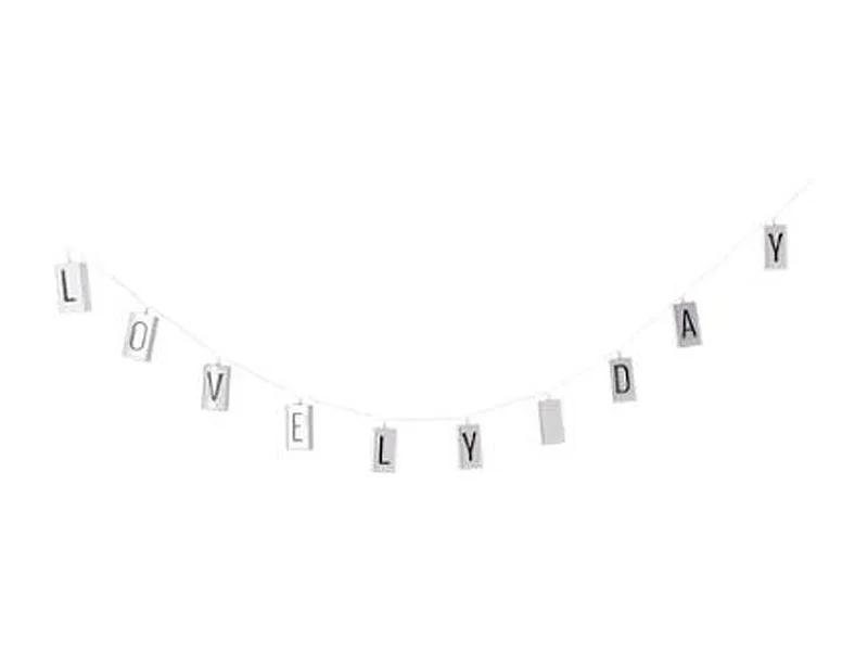 Guirlande Lumineuse 10 LED "Lettres" 120cm Noir & Blanc