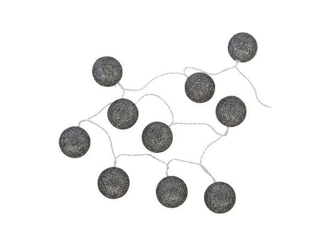 Guirlande Led "10 Boules" 165cm Noir Pailleté