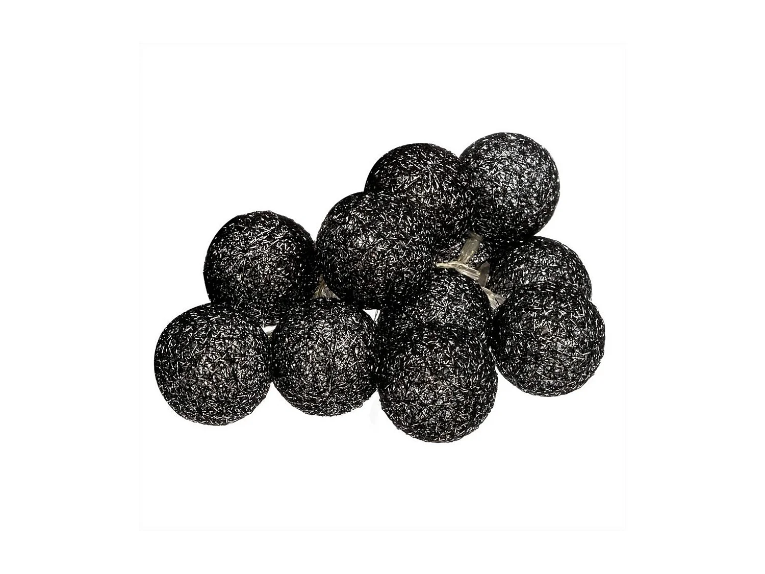 Guirlande Led "10 Boules" 165cm Noir Pailleté