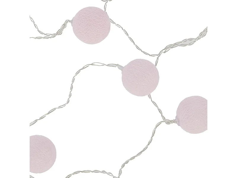 Guirlande Led "16 Mini Boules" 240cm Rose Clair