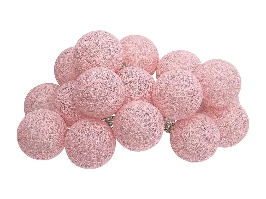 Guirlande Led "16 Mini Boules" 240cm Rose Clair