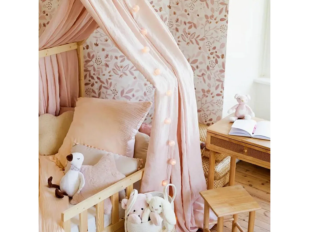 Guirlande Led "16 Mini Boules" 240cm Rose Clair