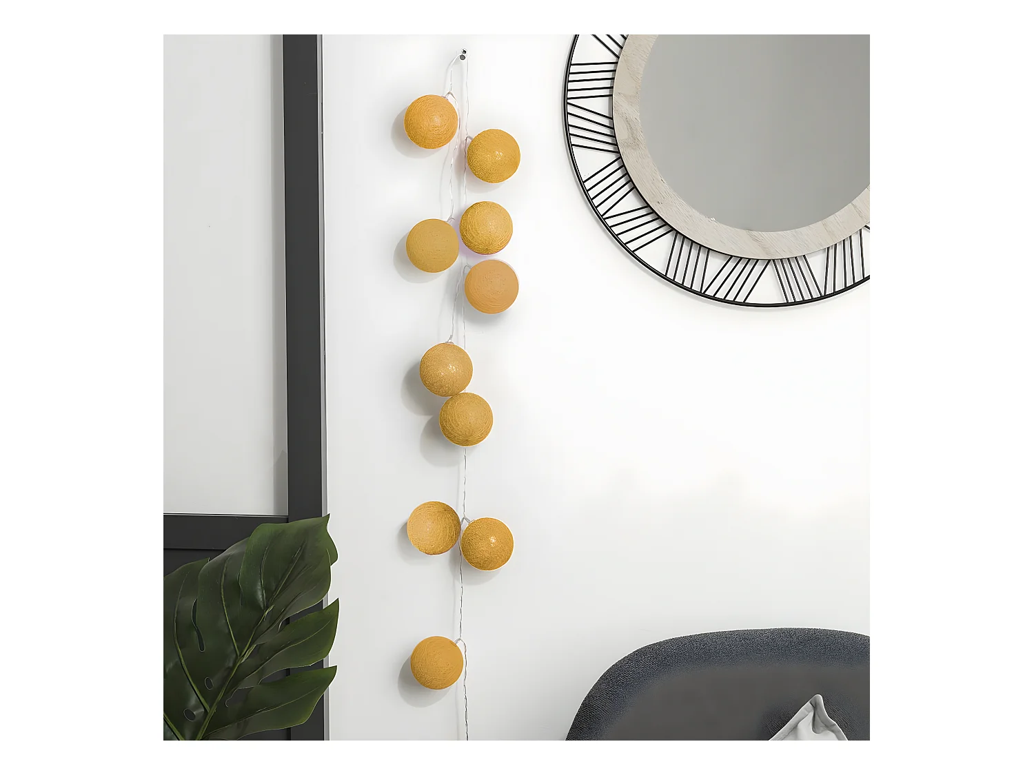 Guirlande Lumineuse à Led "20 Boules" Moutarde