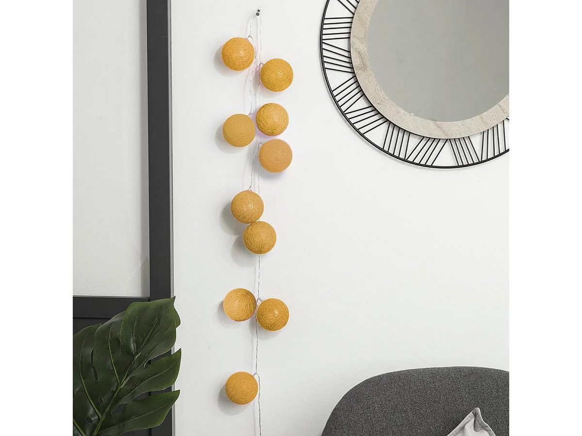 Guirlande Lumineuse à Led "20 Boules" Moutarde