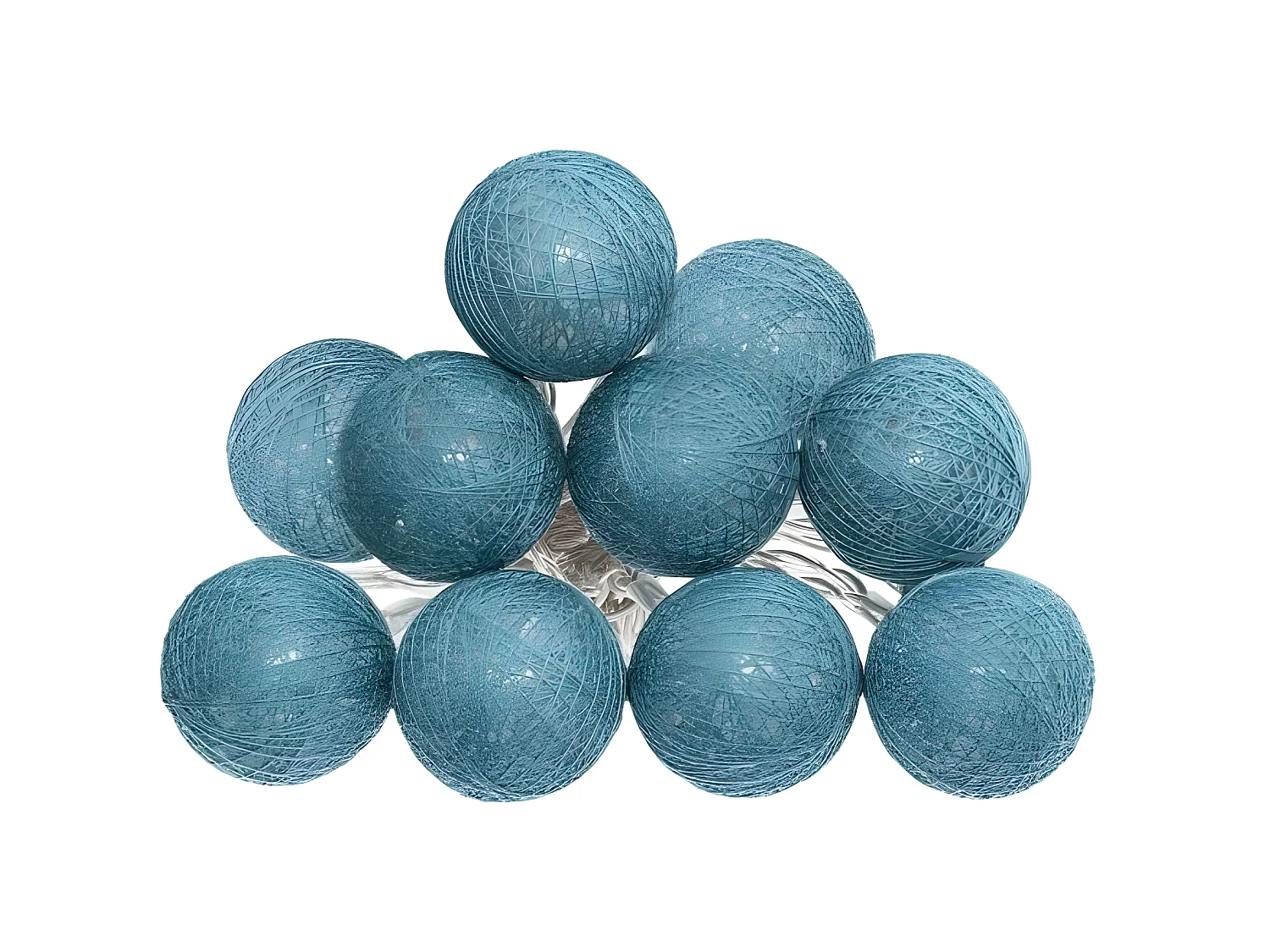 Guirlande Led "10 Boules" 165cm Bleu Canard