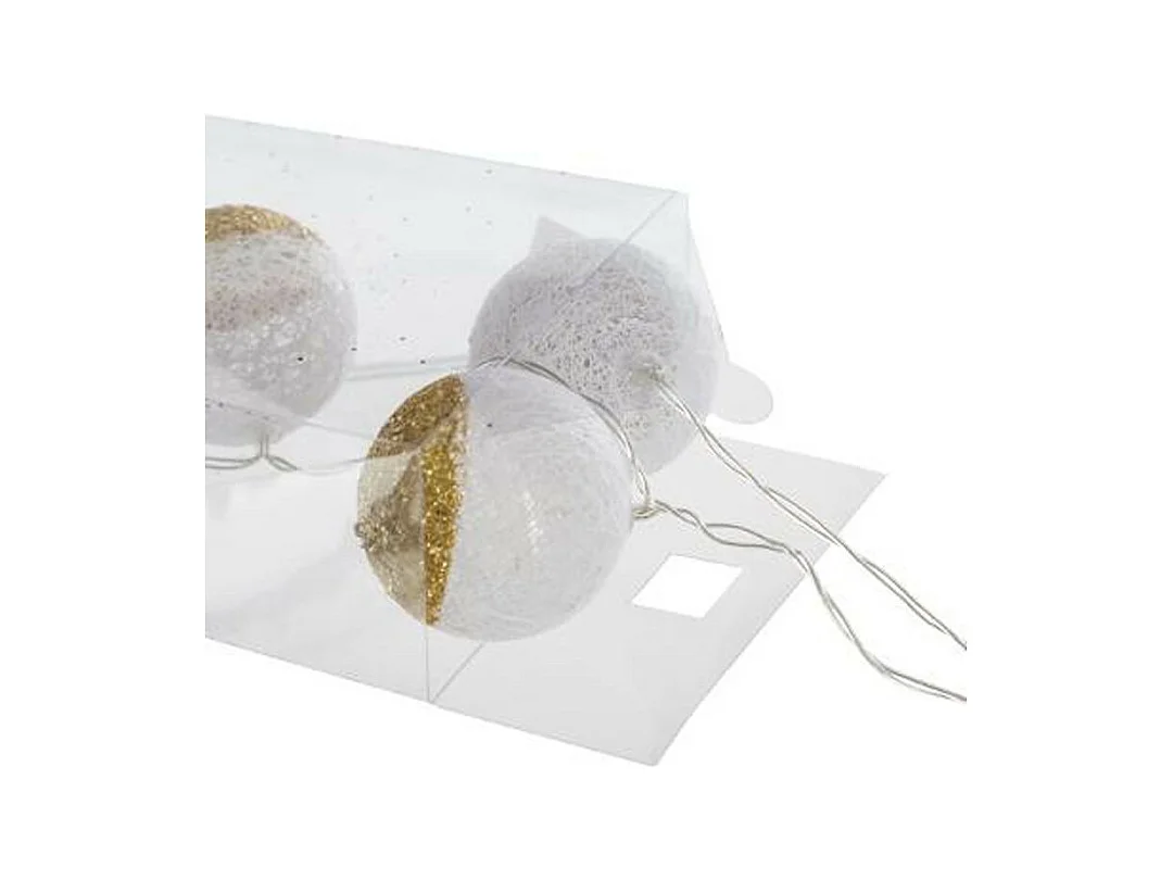 Guirlande Lumineuse "Boule" 178cm Blanc & Or