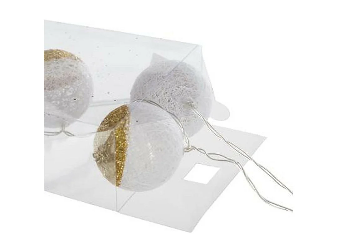 Guirlande Lumineuse "Boule" 178cm Blanc & Or