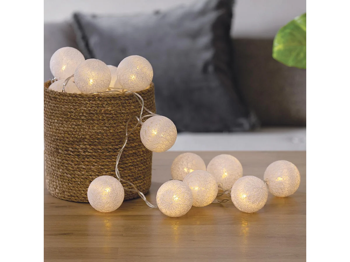 Guirlande Lumineuse à Led "20 Boules" Blanc