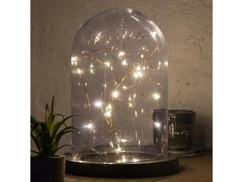 Guirlande Lumineuse "20 Led Blanc Chaud" 215cm Cuivre