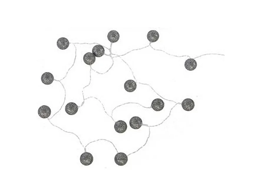 Guirlande Led "16 Mini Boules" 240cm Noir Pailleté