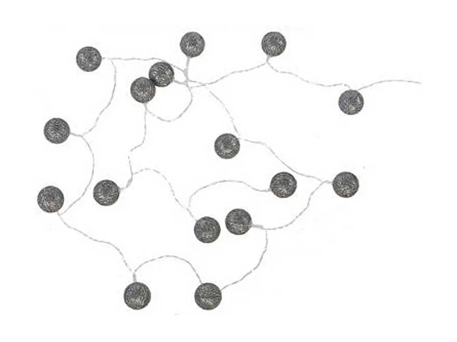 Guirlande Led "16 Mini Boules" 240cm Noir Pailleté