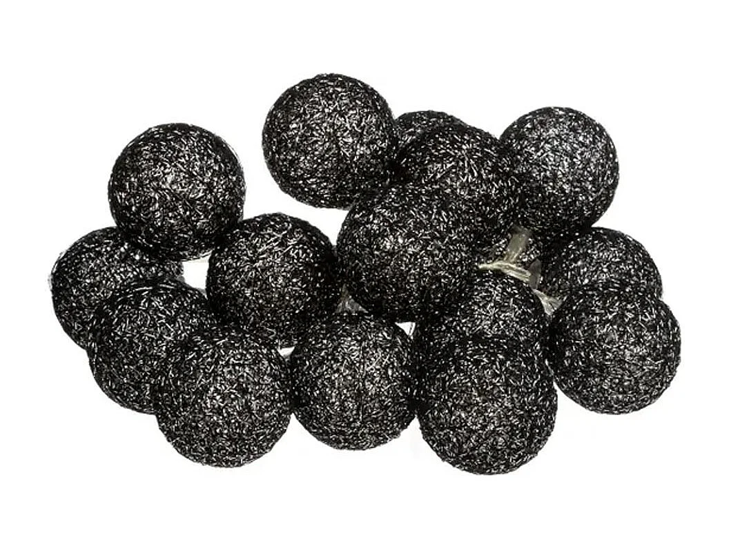 Guirlande Led "16 Mini Boules" 240cm Noir Pailleté