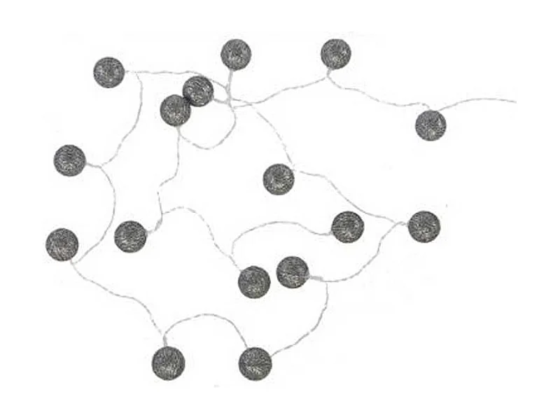 Guirlande Led "16 Mini Boules" 240cm Noir Pailleté