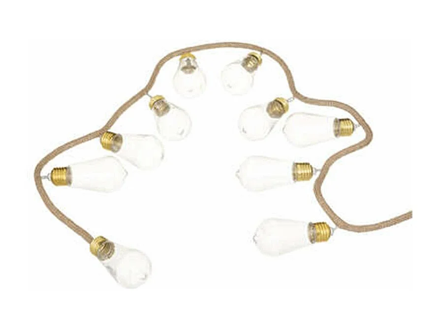 Guirlande Led 10 Ampoules "Loft" 165cm Transparent