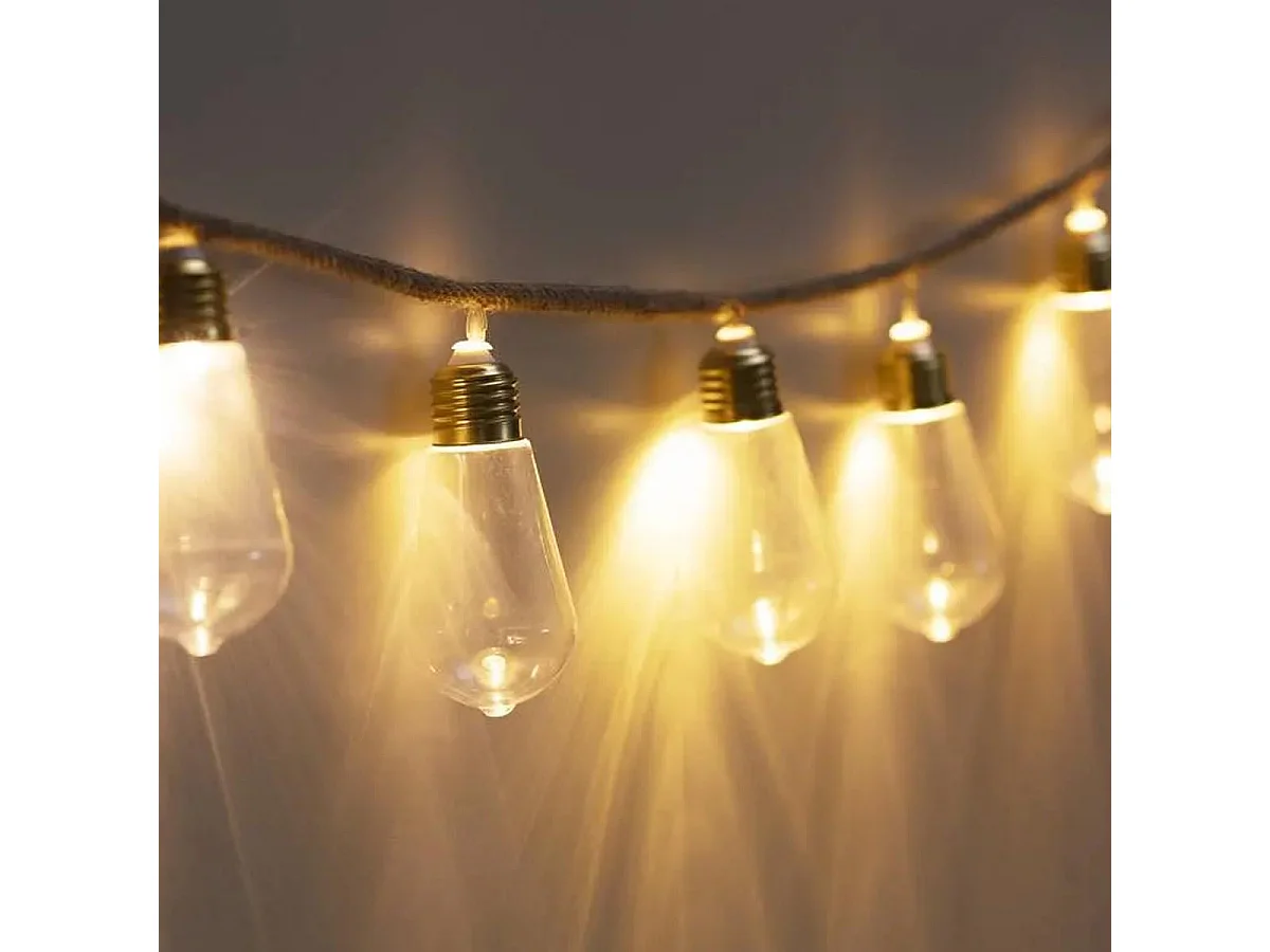 Guirlande Led 10 Ampoules "Loft" 165cm Transparent