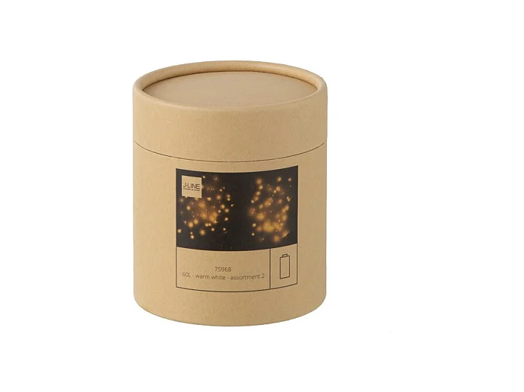 Lot de 2 Guirlandes Lumineuses "60 Led Blanc Chaud" 8cm Argent & Or