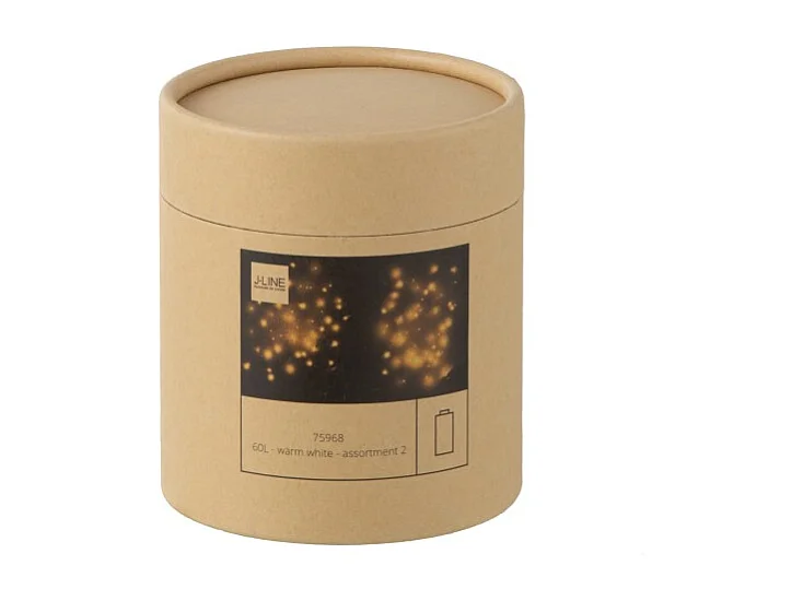 Lot de 2 Guirlandes Lumineuses "60 Led Blanc Chaud" 8cm Argent & Or