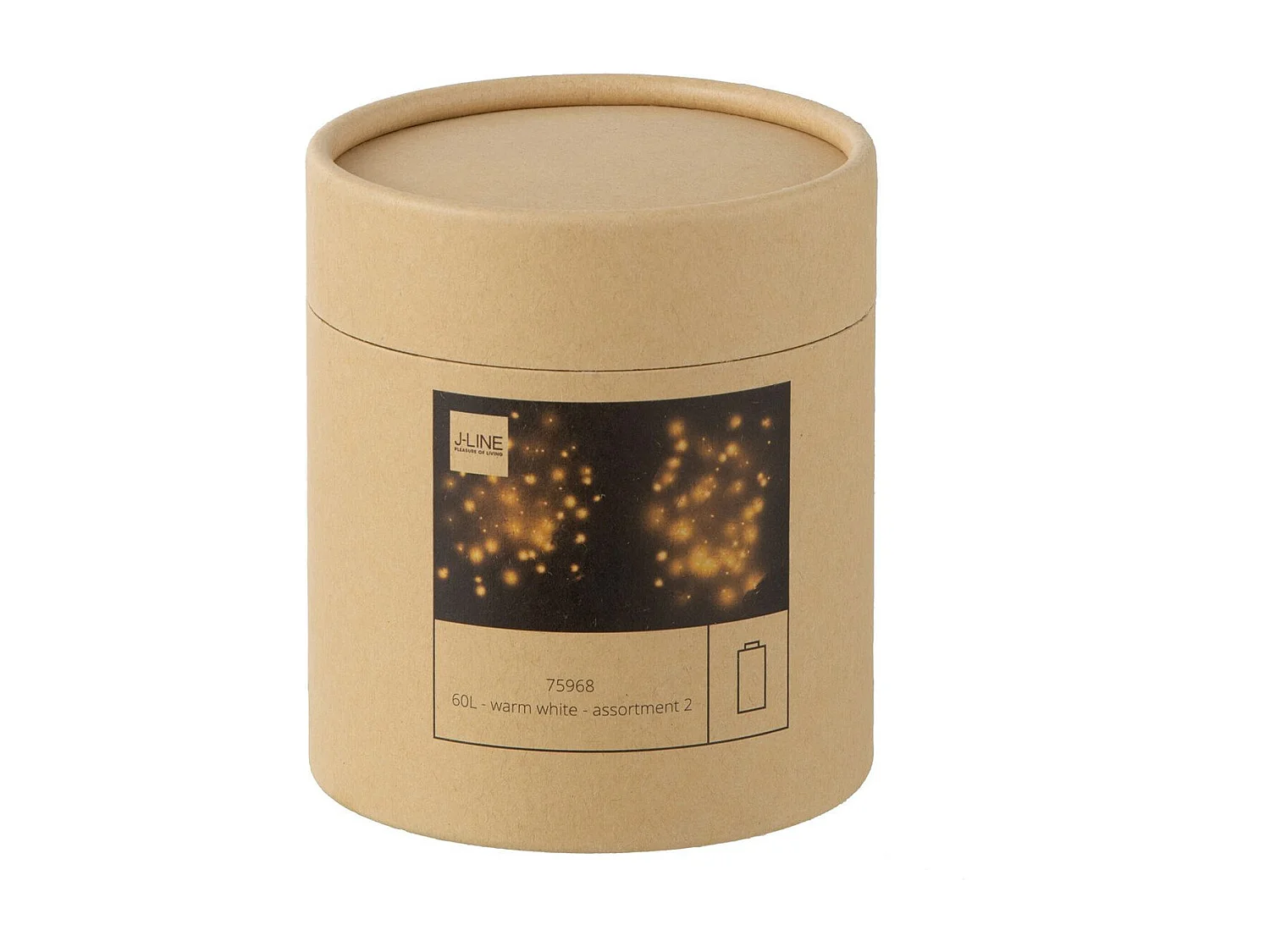 Lot de 2 Guirlandes Lumineuses "60 Led Blanc Chaud" 8cm Argent & Or