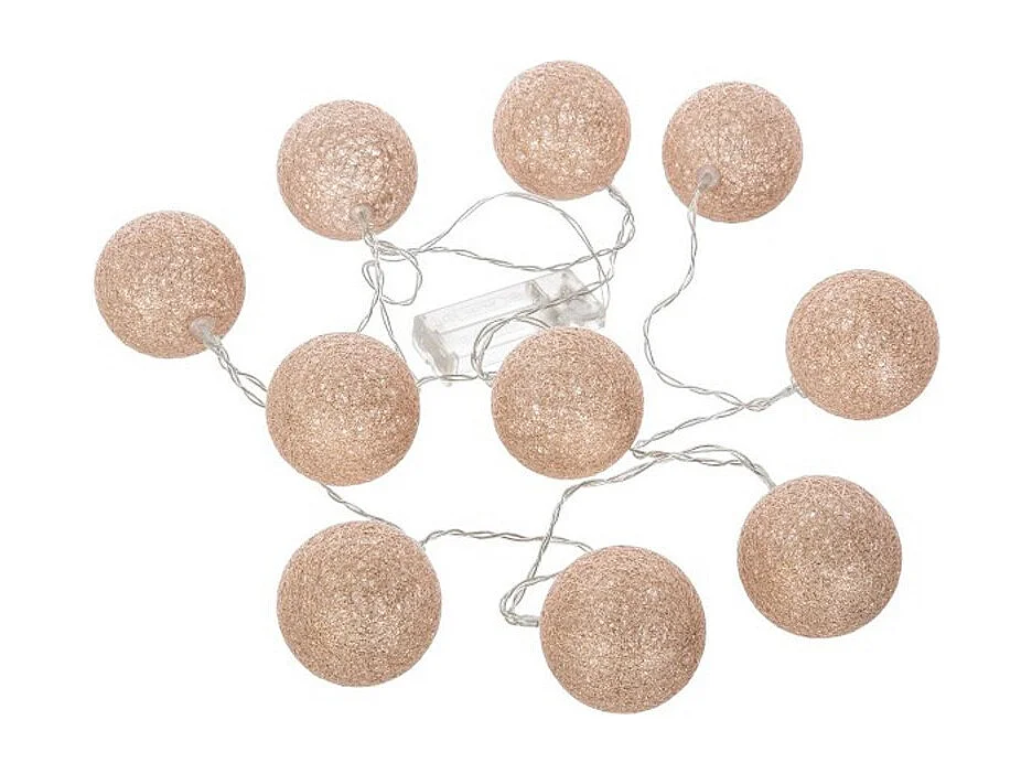 Guirlande LED Glitter "10 Boules" 164cm Rose