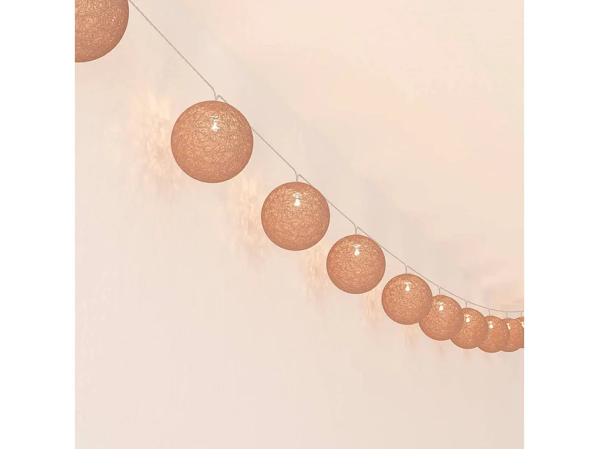 Guirlande LED Glitter "10 Boules" 164cm Rose