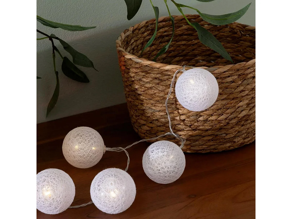 Guirlande Led "10 Boules" 165cm Blanc