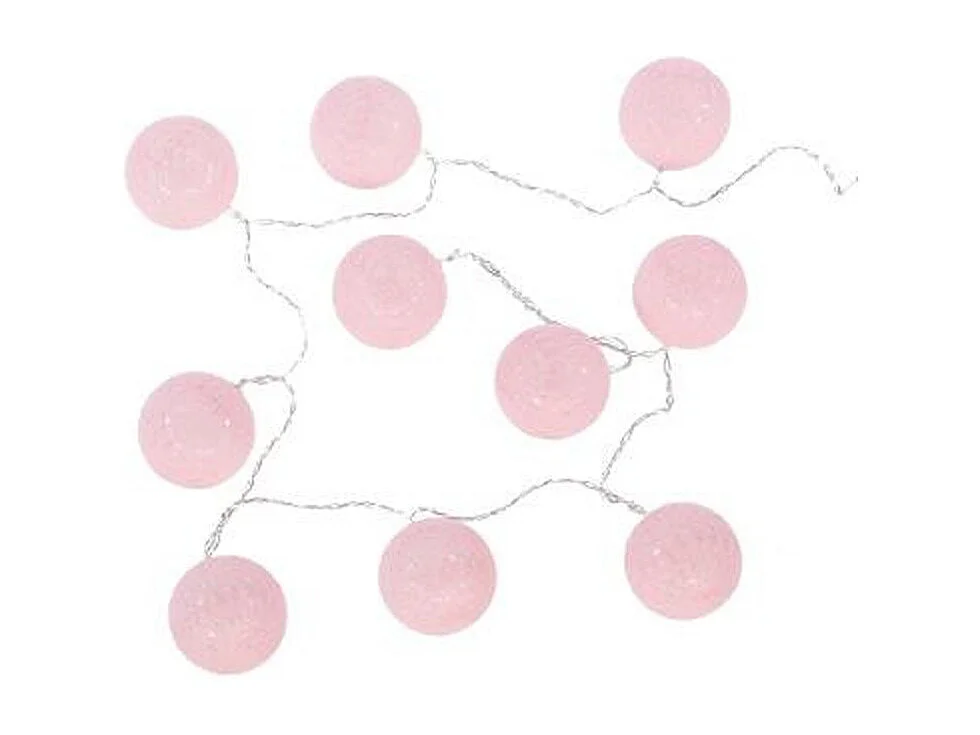 Guirlande Led "10 Boules" 165cm Rose Clair