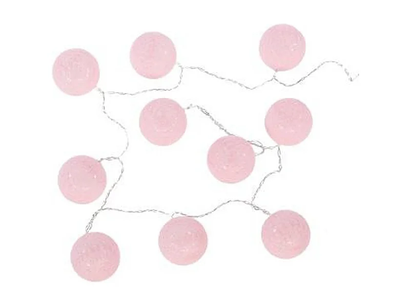 Guirlande Led "10 Boules" 165cm Rose Clair