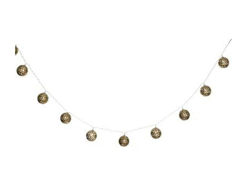 Guirlande Lumineuse Led "10 Boules" 165cm Or