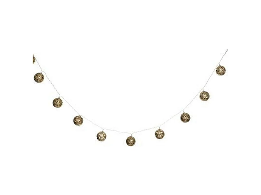 Guirlande Lumineuse Led "10 Boules" 165cm Or